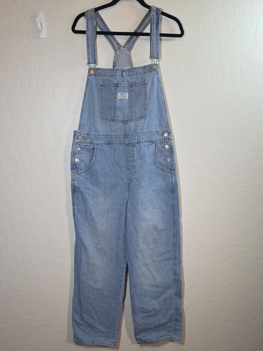Levi's Light Blue 100% Cotton Denim Overalls Large